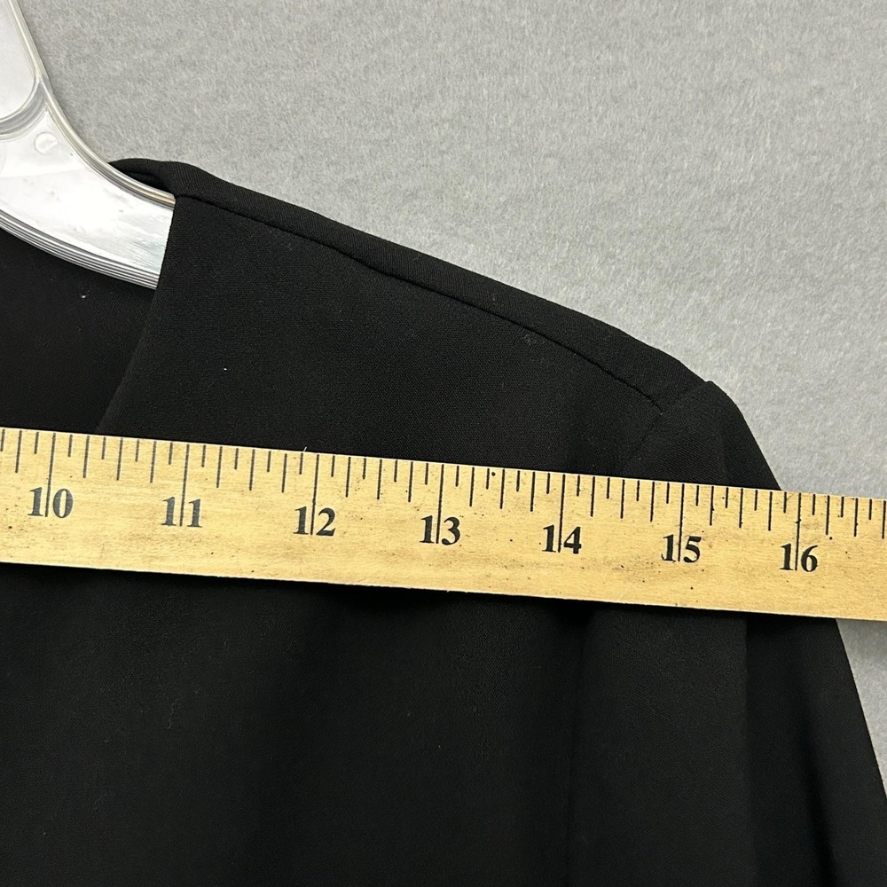 ZARA BASIC Black Bell Sleeve Cropped Blazer Jacket Open Front Size L Work Party - Picture 9 of 14